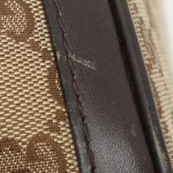 Gucci Beige/Brown GG Canvas and Leather Medium Vintage Web Boston Bag