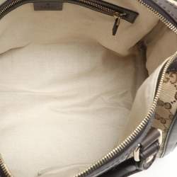 Gucci Beige/Brown GG Canvas and Leather Medium Vintage Web Boston Bag