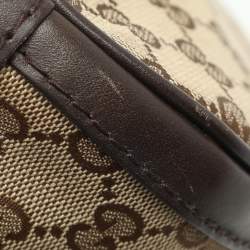 Gucci Beige/Brown GG Canvas and Leather Medium Vintage Web Boston Bag
