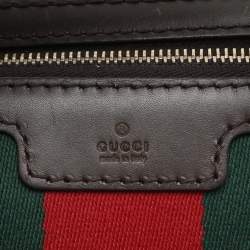 Gucci Beige/Brown GG Canvas and Leather Medium Vintage Web Boston Bag