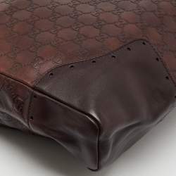 Gucci Dark Brown Guccissima Leather Large Punch Top Handle Tote