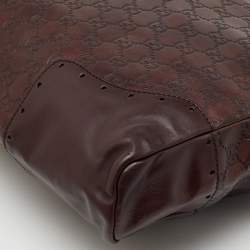 Gucci Dark Brown Guccissima Leather Large Punch Top Handle Tote