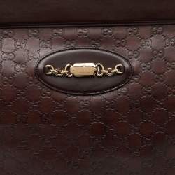 Gucci Dark Brown Guccissima Leather Large Punch Top Handle Tote