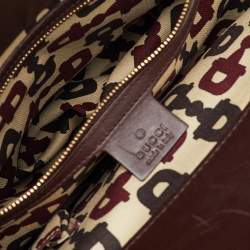 Gucci Dark Brown Guccissima Leather Large Punch Top Handle Tote