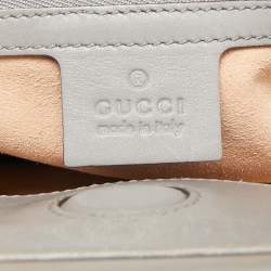 Gucci Grey Leather Medium Nymphaea Bamboo Tote