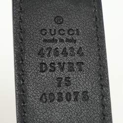 Pre Owned Gucci Black Matelasse Leather GG Marmont Belt Bag