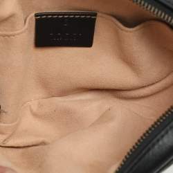 Pre Owned Gucci Black Matelasse Leather GG Marmont Belt Bag