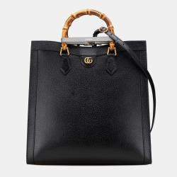Gucci Black Maxi Leather Diana Satchel