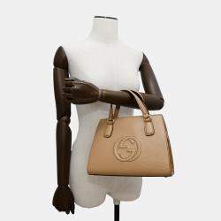 Gucci Beige Leather Soho Interlocking 2Way Tote Bag
