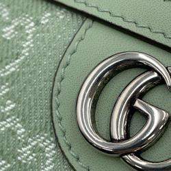 Gucci Paille Green GG Supreme Canvas Leather Ophidia Mini Shoulder Bag