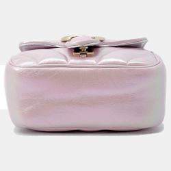 Gucci Pink Leather GG Marmont Quilted Mini Shoulder Bag