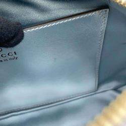 Gucci Blue Aurora Leather GG Marmont Small Shoulder Bag