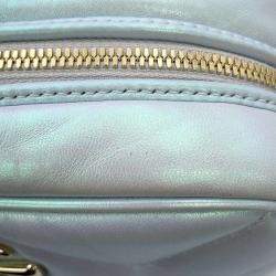 Gucci Blue Aurora Leather GG Marmont Small Shoulder Bag