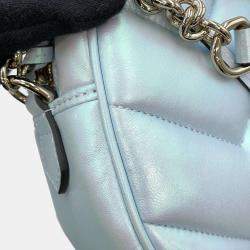 Gucci Blue Aurora Leather GG Marmont Small Shoulder Bag