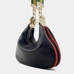 Gucci Black Leather Attache Small Shoulder Bag