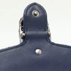 Gucci Blue Velvet and Leather Super Mini Dionysus Chain Bag
