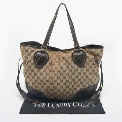 Gucci Beige/Brown GG Canvas and Leather Tribeca Tote
