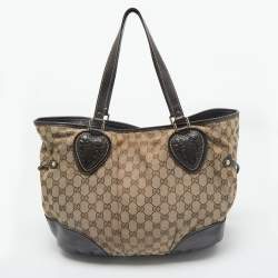Gucci Beige/Brown GG Canvas and Leather Tribeca Tote