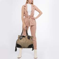 Gucci Beige/Brown GG Canvas and Leather Tribeca Tote