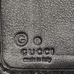 Gucci Black Mirco Guccissima Leather Flap Continental Wallet