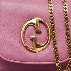 Gucci Pink Leather Small 1973 Chain Crossbody Bag
