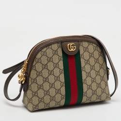 Gucci Beige/Brown GG Supreme Canvas and Leather Ophidia Bag