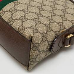 Gucci Beige/Brown GG Supreme Canvas and Leather Ophidia Bag