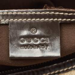 Pre Owned Gucci Beige/Brown GG Supreme Canvas and Leather Medium Joy Boston Bag