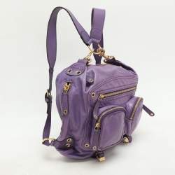 Pre Owned Gucci Purple Leather Medium Darwin Convertible Backpack