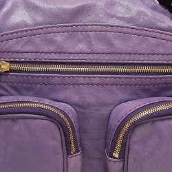 Pre Owned Gucci Purple Leather Medium Darwin Convertible Backpack