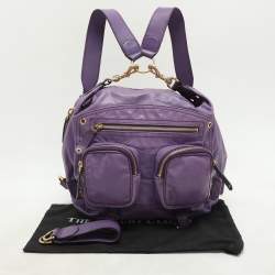 Pre Owned Gucci Purple Leather Medium Darwin Convertible Backpack