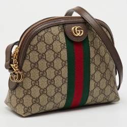 Gucci Beige/Brown GG Supreme Canvas and Leather Ophidia Bag