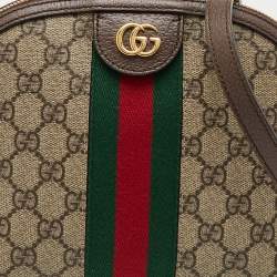 Gucci Beige/Brown GG Supreme Canvas and Leather Ophidia Bag