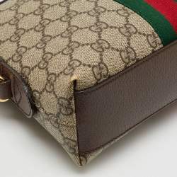 Gucci Beige/Brown GG Supreme Canvas and Leather Ophidia Bag