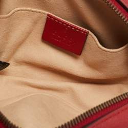 Gucci Red Matelassé Leather Mini GG Marmont Belt Bag