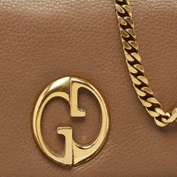 Gucci Brown Leather Medium 1973 Chain Shoulder Bag
