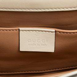 Gucci White Mini Queen Margaret Broadway Leather Satchel