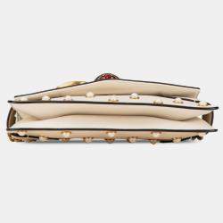 Gucci White Mini Queen Margaret Broadway Leather Satchel