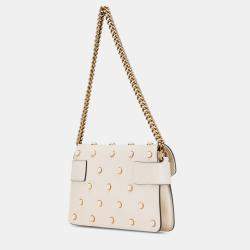 Gucci White Mini Queen Margaret Broadway Leather Satchel
