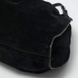 Gucci Black Suede Gathered Tote