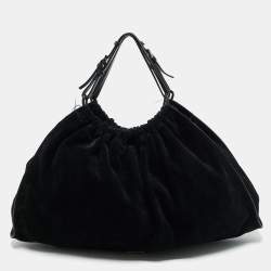 Gucci Black Suede Gathered Tote