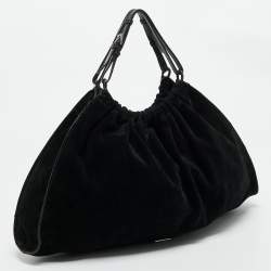 Gucci Black Suede Gathered Tote