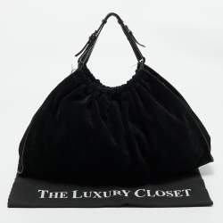 Gucci Black Suede Gathered Tote