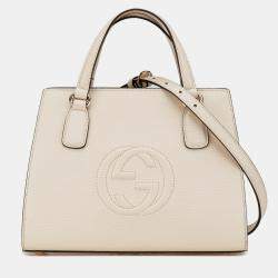 Gucci Cream Medium Dollar Calf Soho Satchel