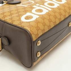 Gucci x Adidas Beige/Brown GG Crystal Canvas and Leather Medium Duffle Bag