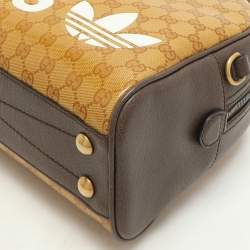 Gucci x Adidas Beige/Brown GG Crystal Canvas and Leather Medium Duffle Bag