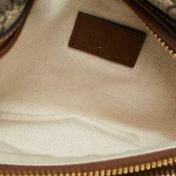 Gucci Brown/Beige GG Supreme Canvas and Leather Interlocking G Belt Bag
