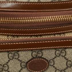 Gucci Brown/Beige GG Supreme Canvas and Leather Interlocking G Belt Bag