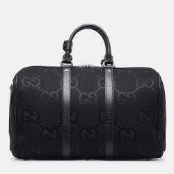 Gucci Black Small Jumbo GG Canvas Duffle Bag