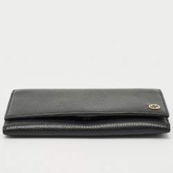 Gucci Black Leather GG Marmont Continental Wallet